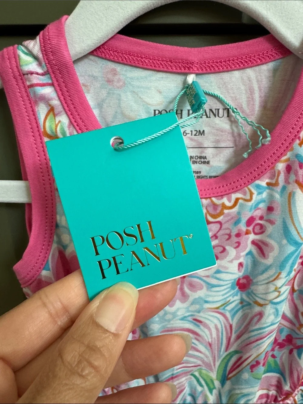 NWT *RETIRED* Posh Peanut Marina Varsity Romper Size 6-12 months